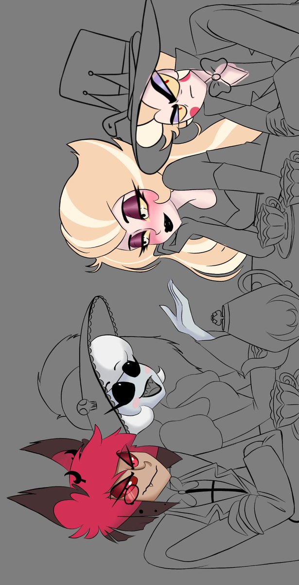 Me da gracia y a la vez me gusta como se ve cuando recién comienzo a pintar sjddjdjf 

#WIP #Hazbinhotel