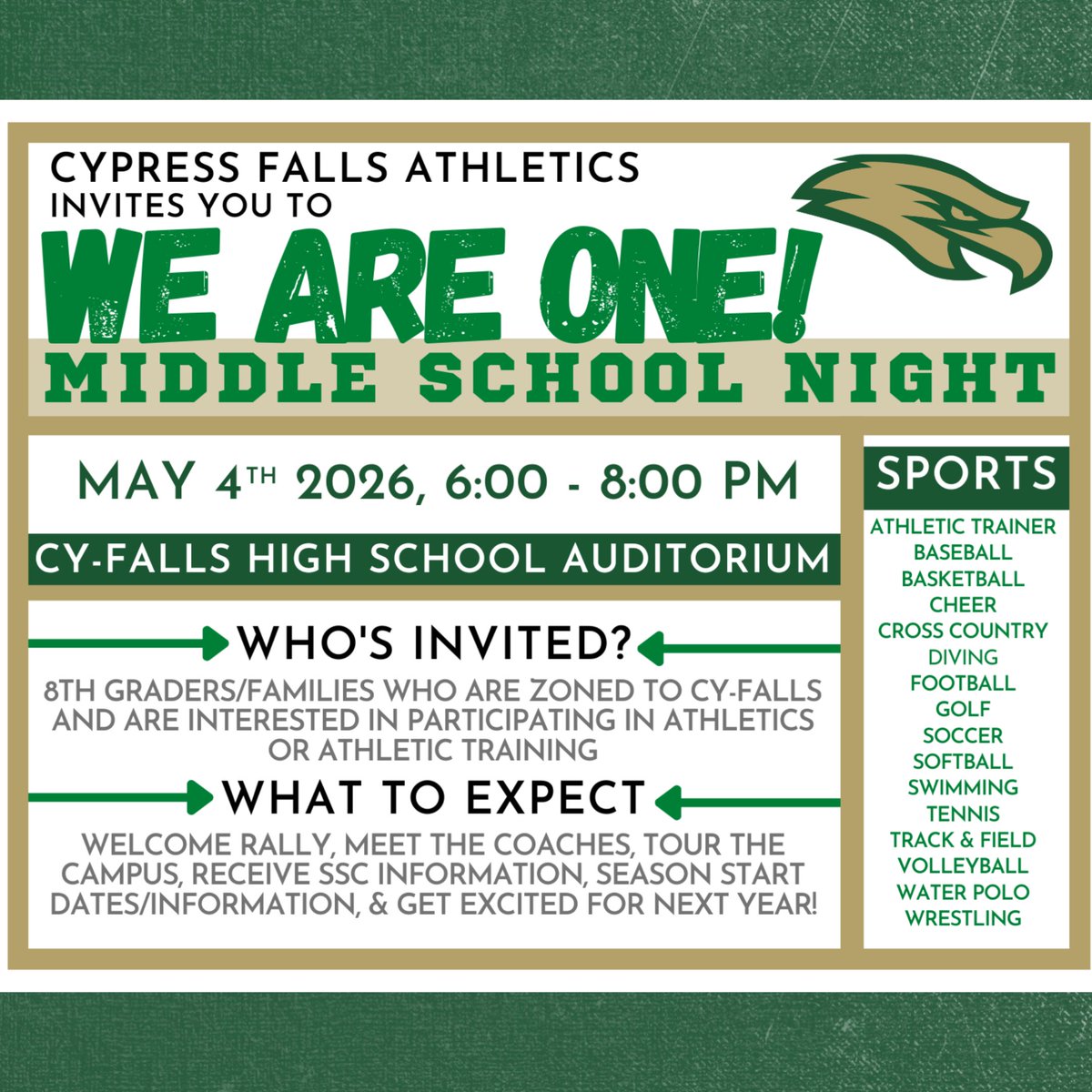Cy Falls Athletics tweet media