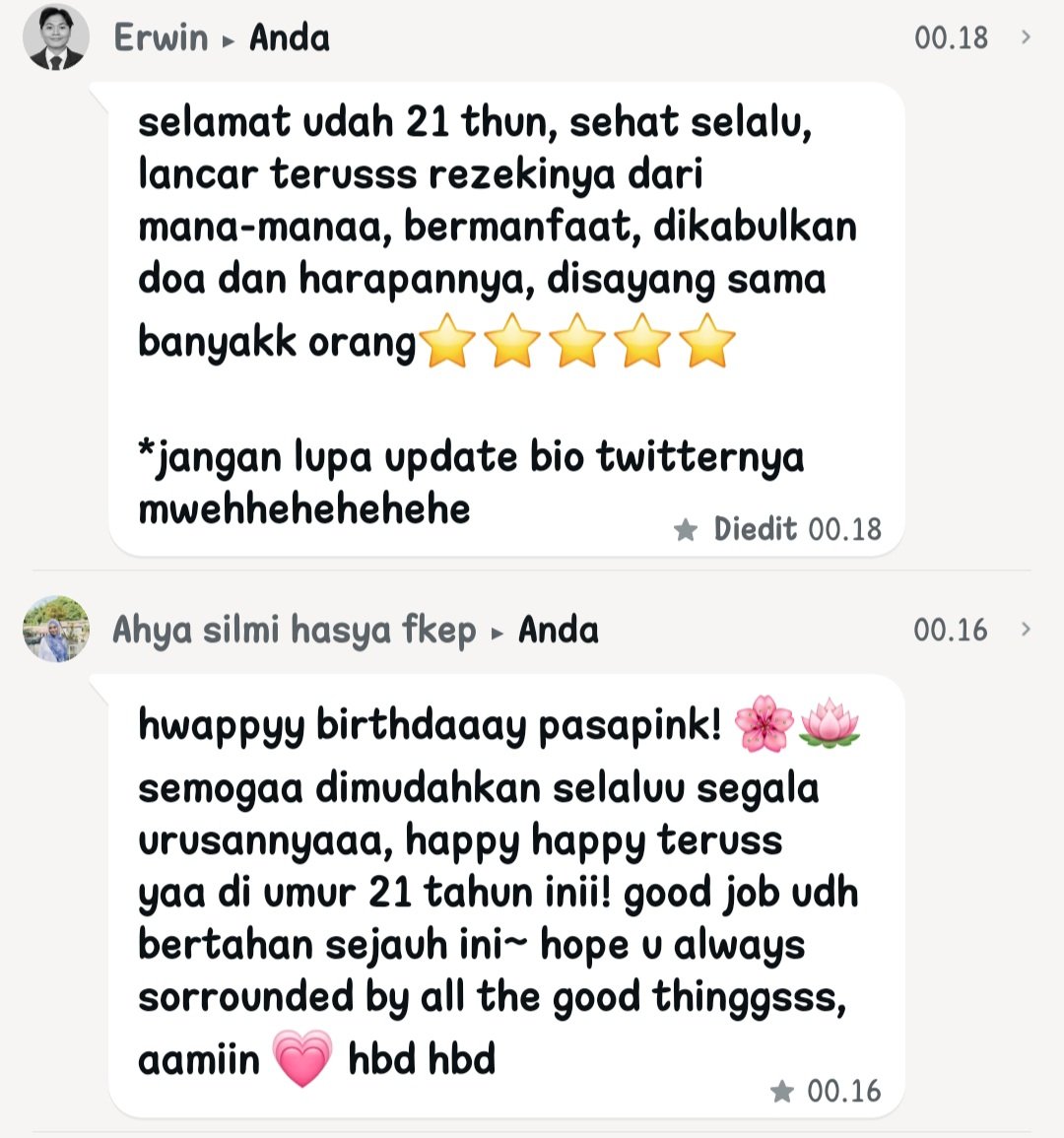fasyasls07's tweet photo. tau" udah umur 21 aja, makasi top 2 yg gercep ngucapin hiks huks hiks 🥺🫶 https://t.co/oAo4BGN9Xc