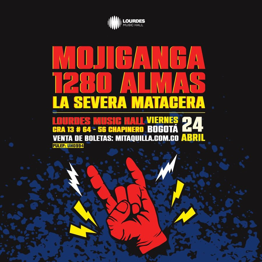 ColoniaRec's tweet photo. La moji con las @1280Almas y @LASEVERA juntos en Bogotá para poner bailar ska al Lourdes Music Hall.

 🗓️ 24 de abril
📌Lourdes Music Hall
🎫@MitaquillaCo https://t.co/8rDxRlpd9f