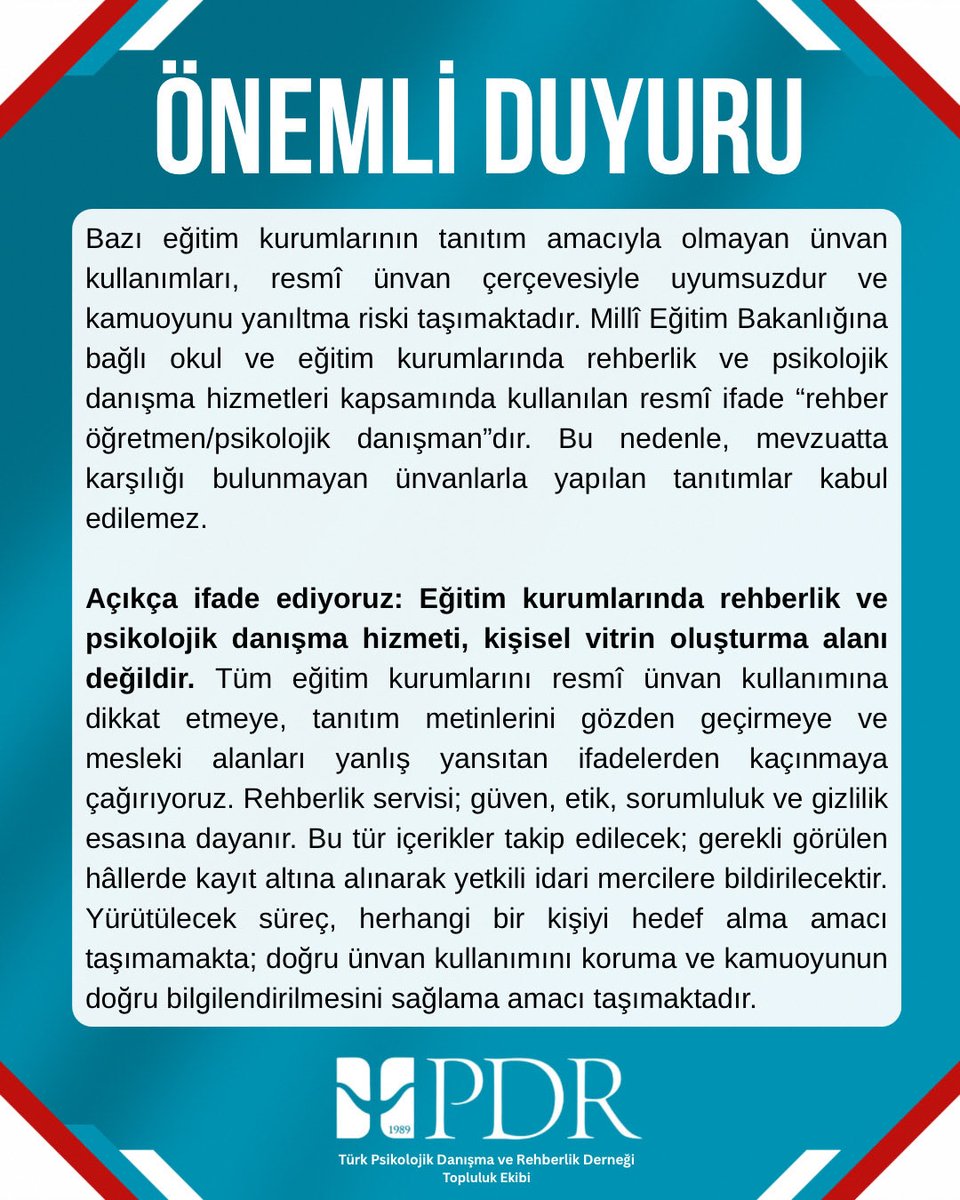 Türk PDR Topluluk tweet media