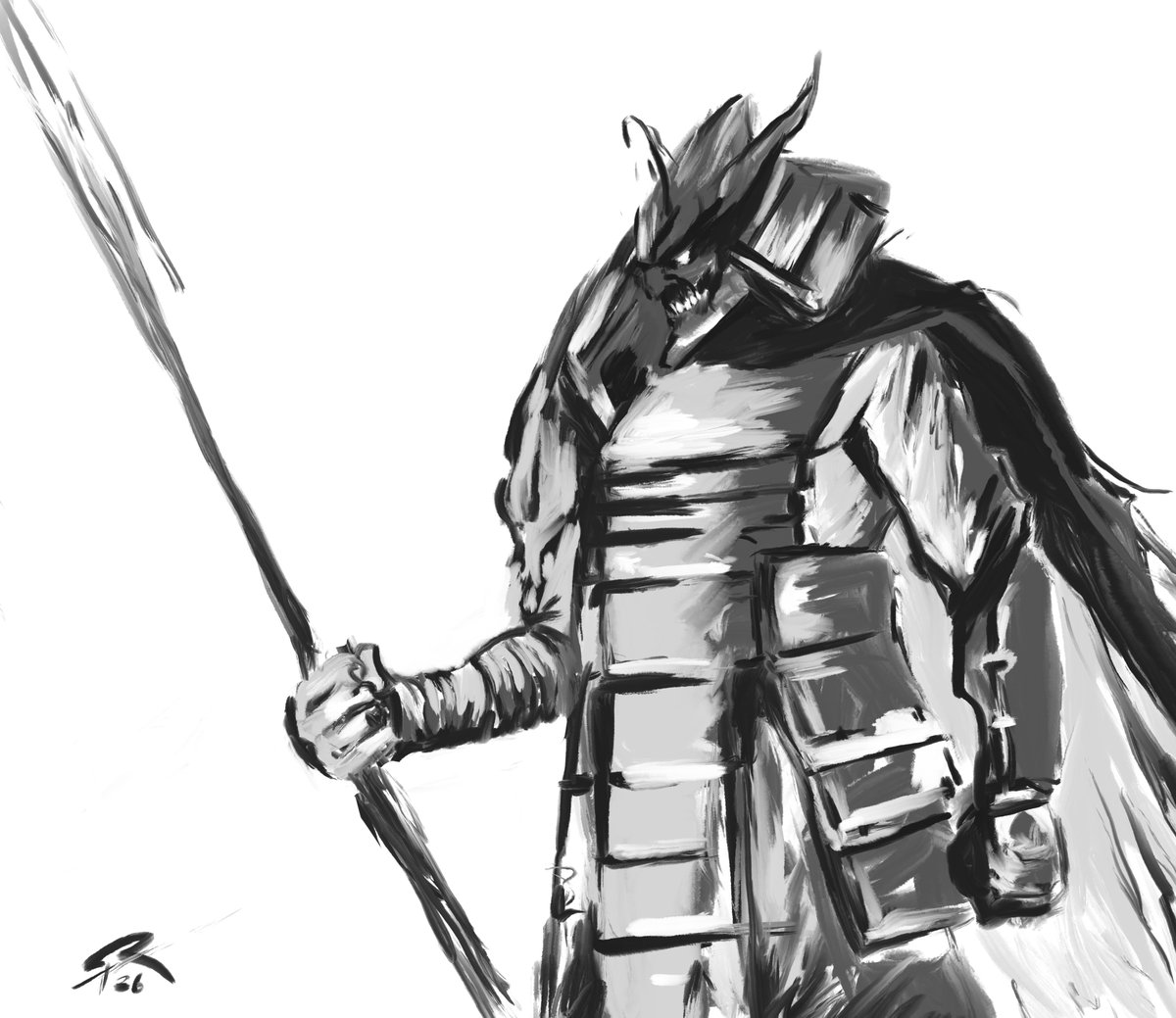 Un boceto rápido y pastoso del Godkiller #ganubys #procreateart #SOTS #godkiller