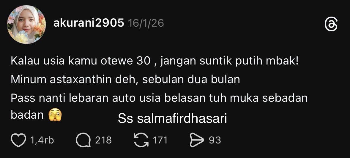 Salmafghassani's tweet photo. UDAH MASUK KERANJANG ASTAXANTHIN 😭
TINGGAL CHECKOUT ...
TAPI PAS LIAT KOMPOSISINYA...
AKU : "eh bentar deh..." 😕 https://t.co/VYABCKuh4G