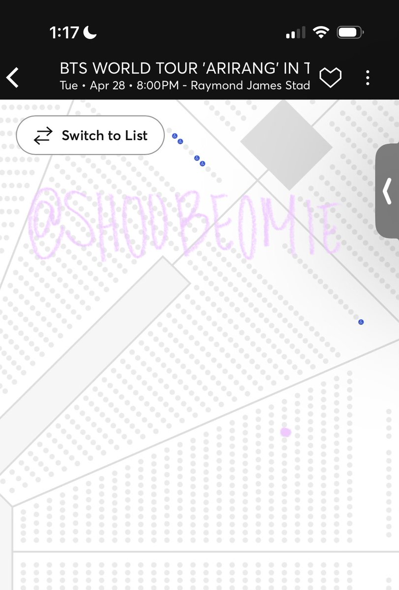 shoobeomie's tweet image. wts bts arirang tour in tampa! 
day 3 - april 28

🌟 1x sec 140 row U (lower bowl) 

- rfs: bought an extra ticket 
- price: $230 but negotiable
- payments: paypal 🌟, zelle, venmo
- dm for more proofs, facetime for proofs and transfer

#BTS_ARIRANG