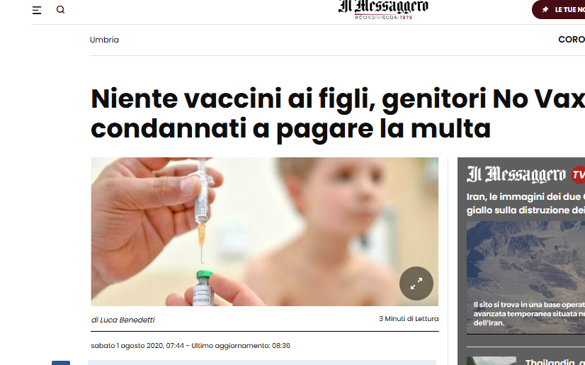 Erinni15's tweet photo. Niente vaccini ai figli, genitori #NoVax condannati a pagare la multa
Bari, «prigioniera» di Immuni: «Costretta alla quarantena dall'app, ma non mi fanno il #tampone»
#covid #covid19 #coronavirus https://t.co/txuTZf3wRk