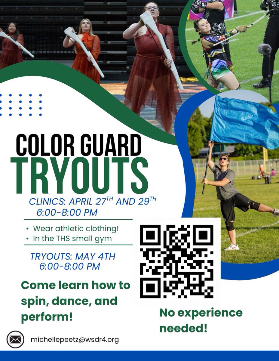 THSBands's tweet photo. Come be a part of our award winning organization!

Save the date for our upcoming fall color guard clinics and auditions! 

@thsactivities https://t.co/fzID0tthws