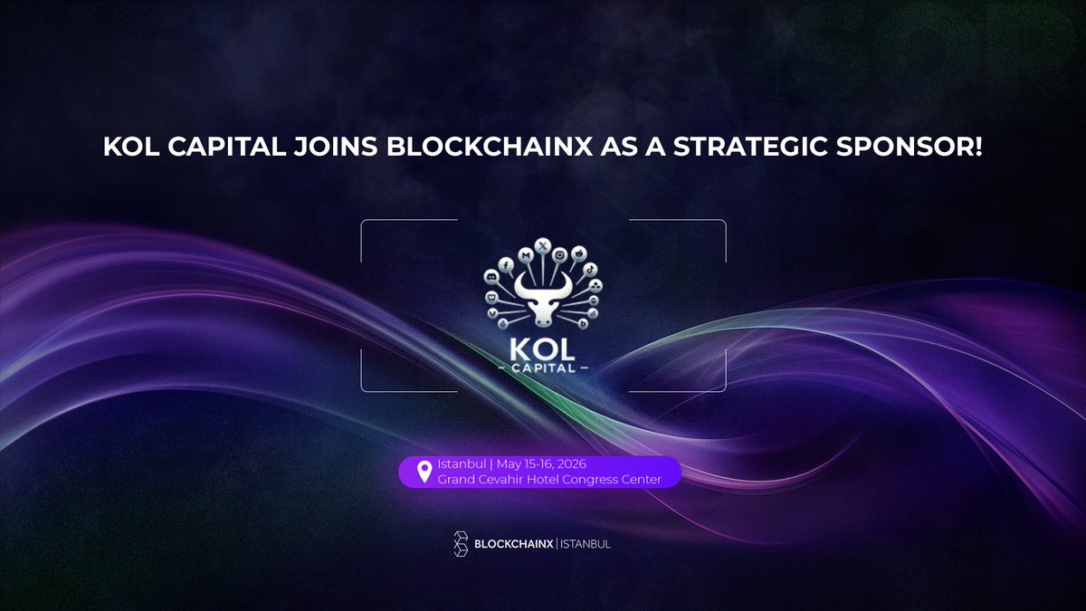 BCXIstanbul's tweet photo. 🤝 Sponsor Announcement!

We are excited to welcome @KOLCapital as a Strategic Sponsor of BlockchainX Istanbul!

KOL Capital is a leading KOL focused VC fund, driving high impact OTC campaigns through top tier influencer networks.

You can meet the Founder of KOL Capital, @EvanLuthra, and the team at BlockchainX Istanbul on May 15 to 16.