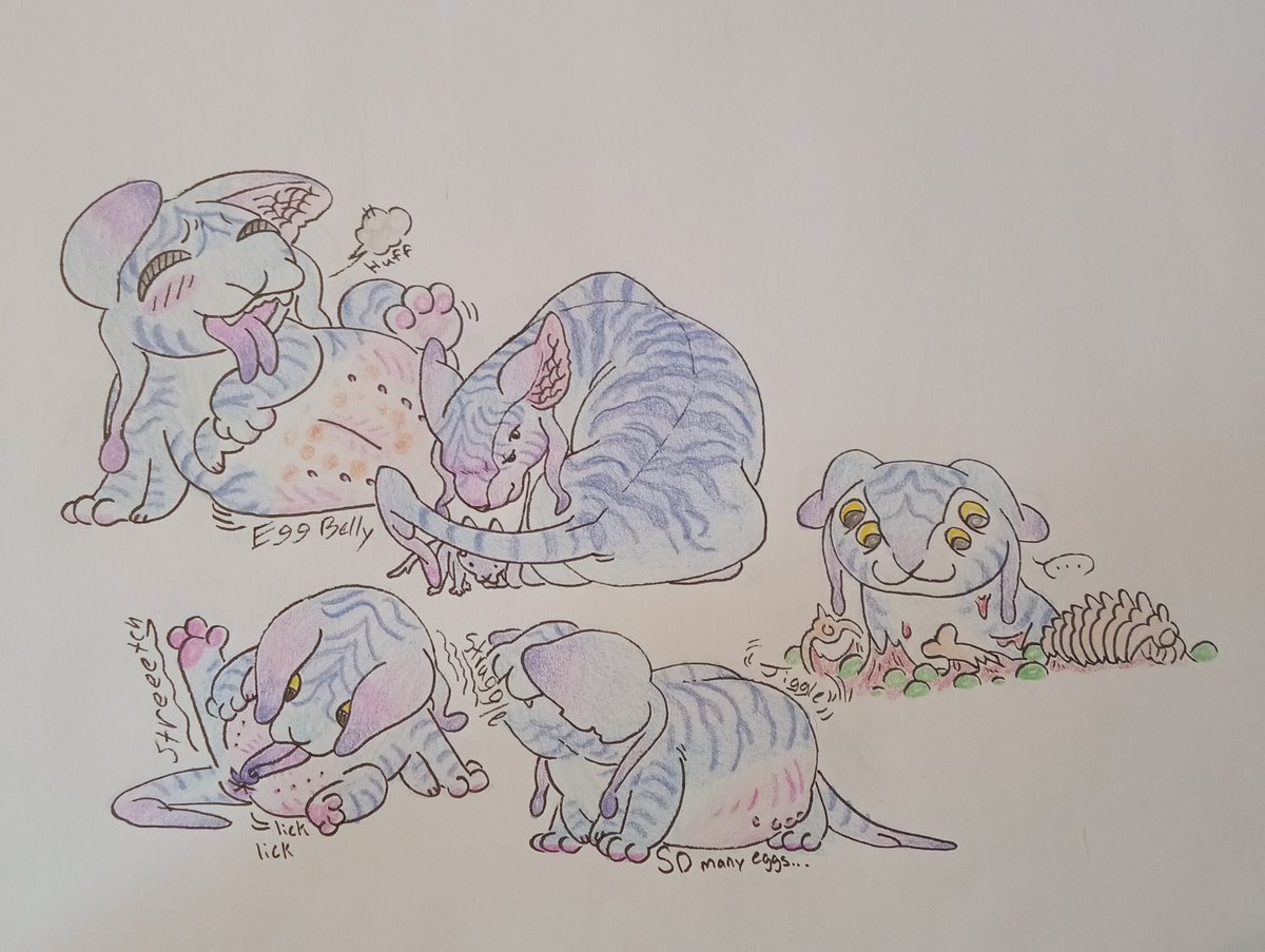 7he0th3r's tweet photo. #Monsterjake #eggpreg
EGG TIME!!!
Delta 7 gets very... round with eggs. He looks like a desert rain frog! Once he pushes them all out he isn't sure what to do with himself anymore XD https://t.co/IRllLc3W0J