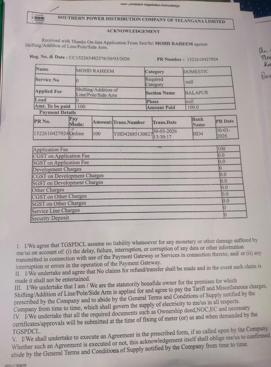 mohammedshabb14's tweet photo. Sir,
I have given complaint on 30th march till now Action has not been taken from the Concerned department @tgspdcl @CommissionrGHMC @mallubhattimla https://t.co/LiwiK1iFc5