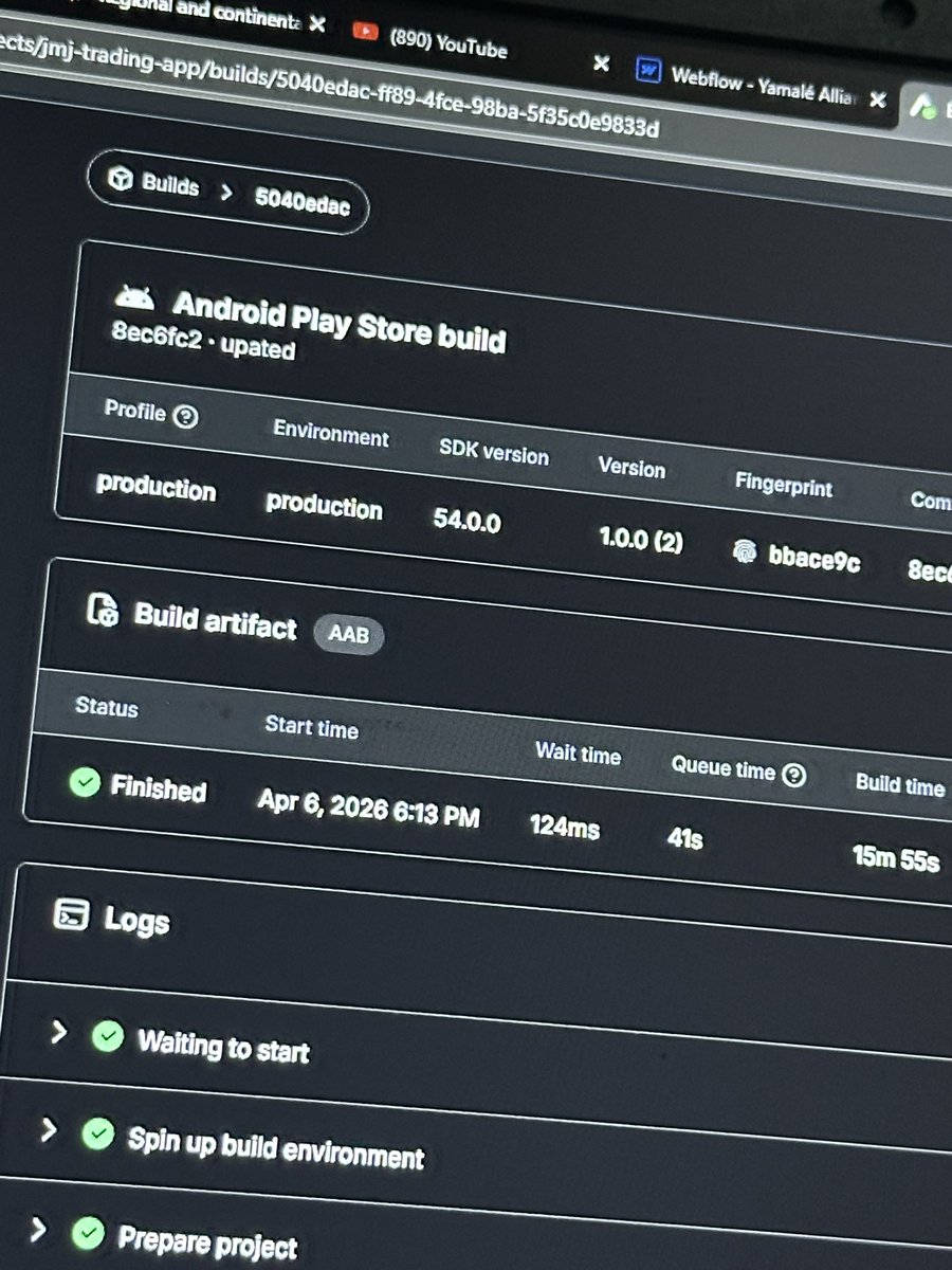 raji_thedev's tweet image. Heading to play store 

😌😌
#react native