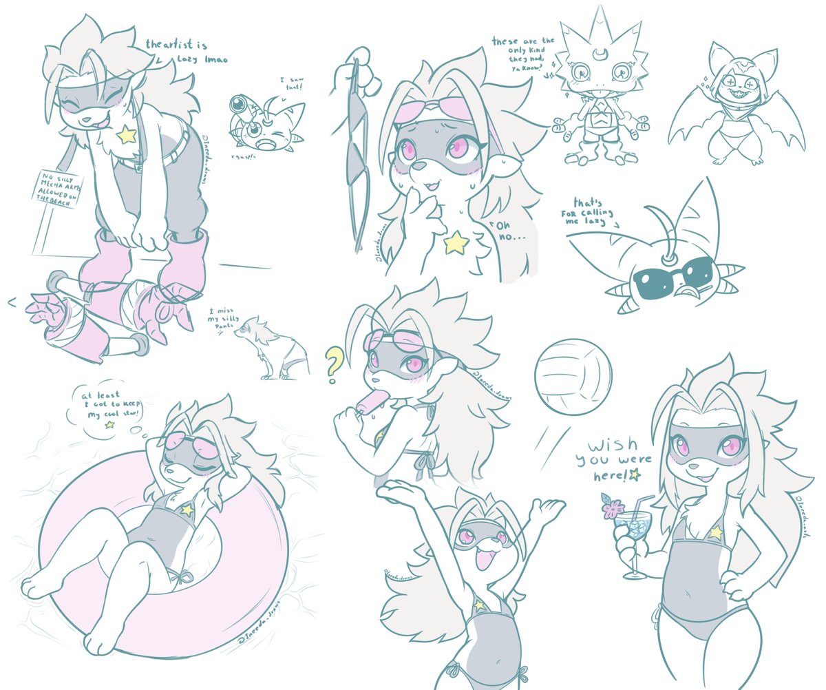 I love Wolvermon, beach episode edition! 💜