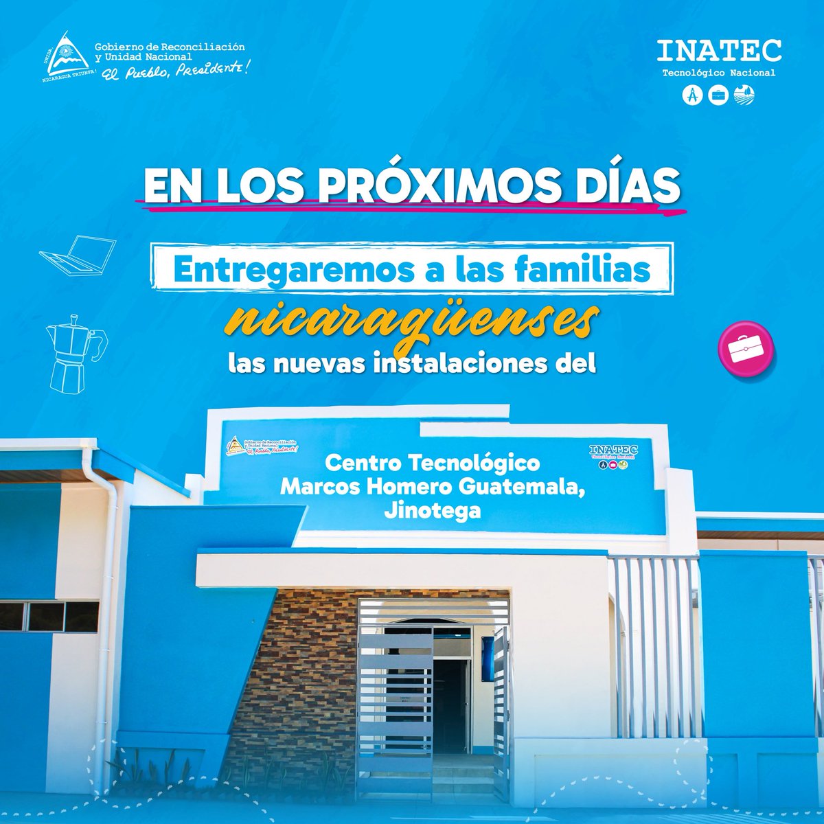 ✨🇳🇮 Próximamente entregaremos a las familias de Jinotega las nuevas y mejores instalaciones del 𝗖𝗲𝗻𝘁𝗿𝗼 𝗧𝗲𝗰𝗻𝗼𝗹𝗼́𝗴𝗶𝗰𝗼 𝗠𝗮𝗿𝗰𝗼𝘀 𝗛𝗼𝗺𝗲𝗿𝗼 𝗚𝘂𝗮𝘁𝗲𝗺𝗮𝗹𝗮.🚀📖