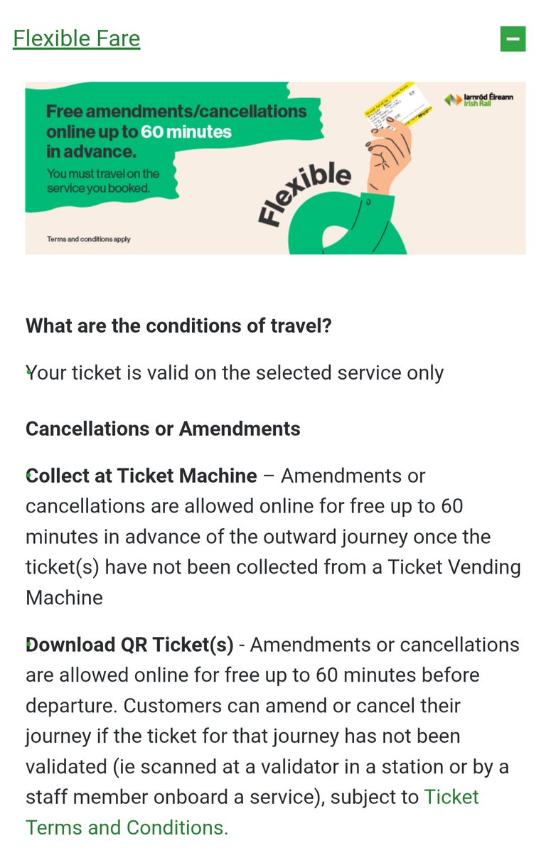 Rory_S_D's tweet photo. @ciaragemmam @IrishRail It's all on the website 🤷 Flexible tickets have nothing to do with being able to jump on whatever service you want. https://t.co/zuRX2y6OpT
