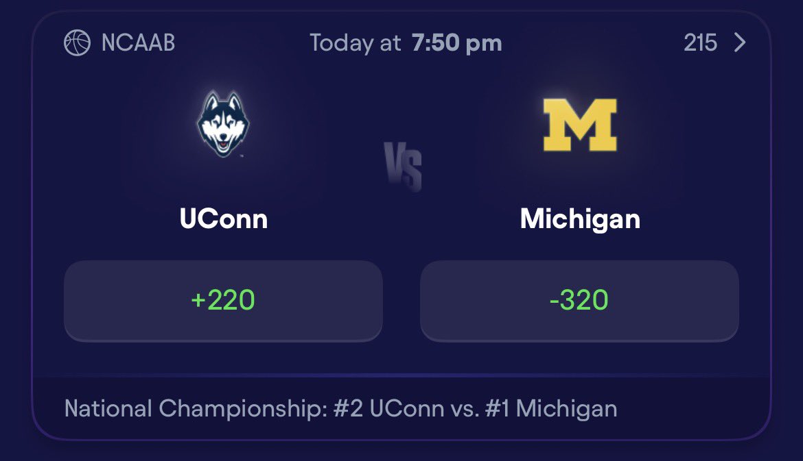 fliff's tweet photo. Natty on the way! It all comes down to this 🏆 

Who ya got?

🔁 RT for UCONN
❤️ Like for Michigan https://t.co/t12s1uzzvv