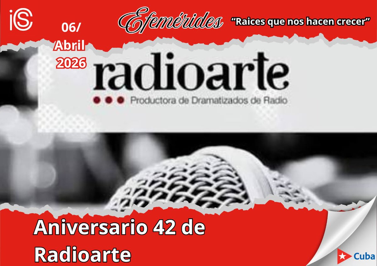 SFerreyan's tweet photo. Muchas felicidades!
Radioarte 
Aniversario 42.
#CubaEsCultura https://t.co/anDucLegjb