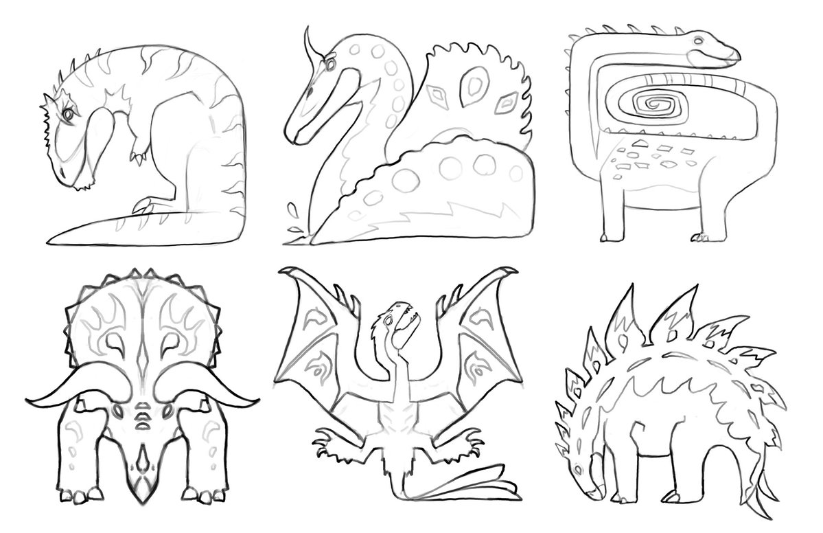 Dinosaurs x Minster Hunter 

Did a little design sketch a while ago inspired by Monster Hunter icons 

#dinosaur