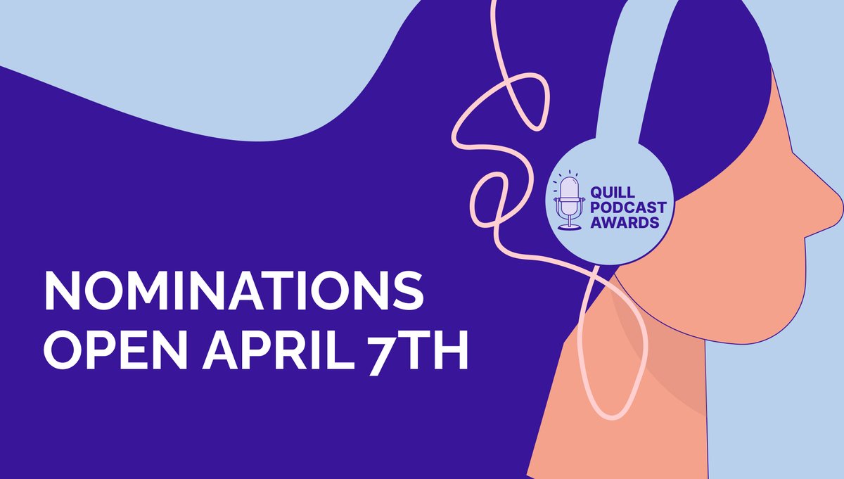 inc_quill's tweet photo. Nominations for the 2026 Quill Podcast Awards are now open 🏆

Know a podcast that deserves recognition? This is your chance.

Free to enter. Open to everyone. Submit your nomination before April 20th: https://t.co/bISiaxD98d

#qpa #quillpodcastawards #podcastawards https://t.co/OrV3zVCCn4