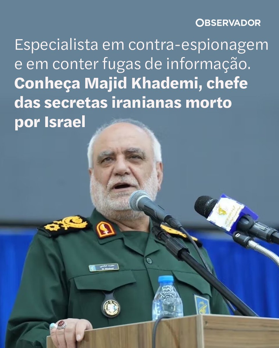 observadorpt's tweet photo. Majid Khademi foi o mais recente líder de topo iraniano morto por Israel. Liderava os serviços secretos da Guarda Revolucionária do Irão e tinha uma longa carreira em segurança e contra-espionagem.

#MédioOriente #Guerra #Conflitos #Irão #Israel https://t.co/DLJuiFnHFm