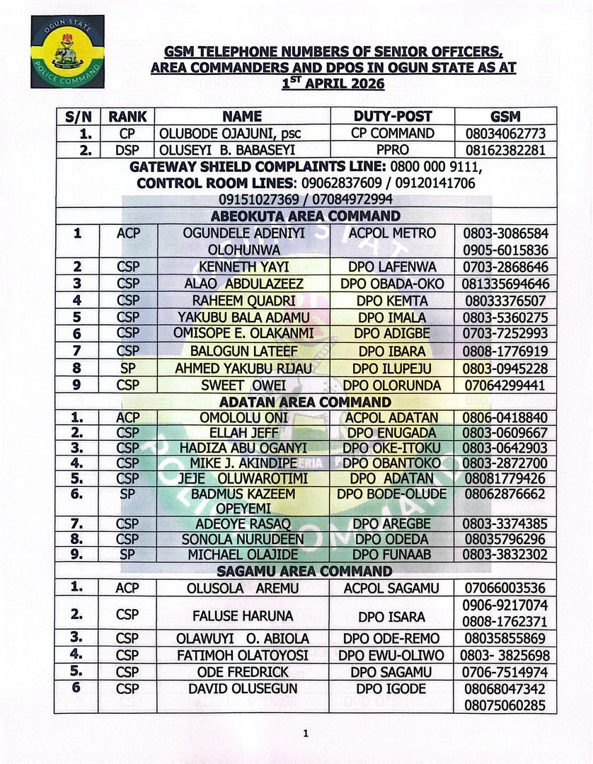 Ogun State Police Command tweet media