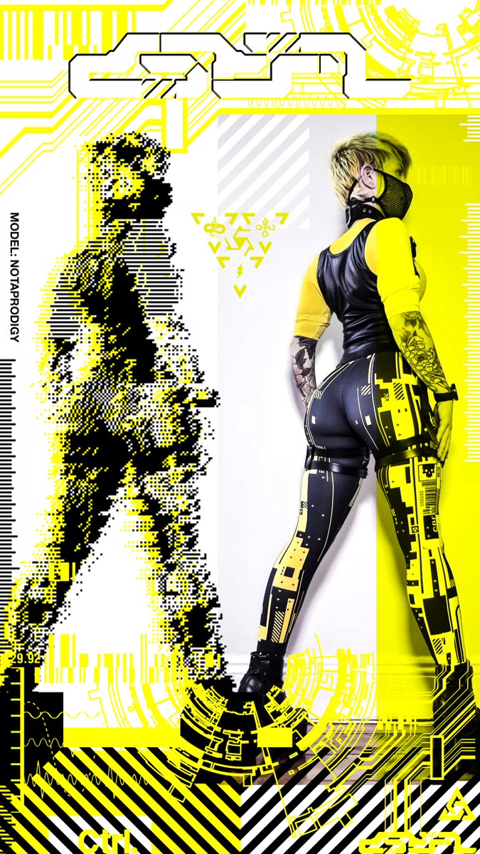 dustrial's tweet image. the cyber id vs the superego

#glitch #art #fashion #editorial #leggings
Model: NotAProdigy