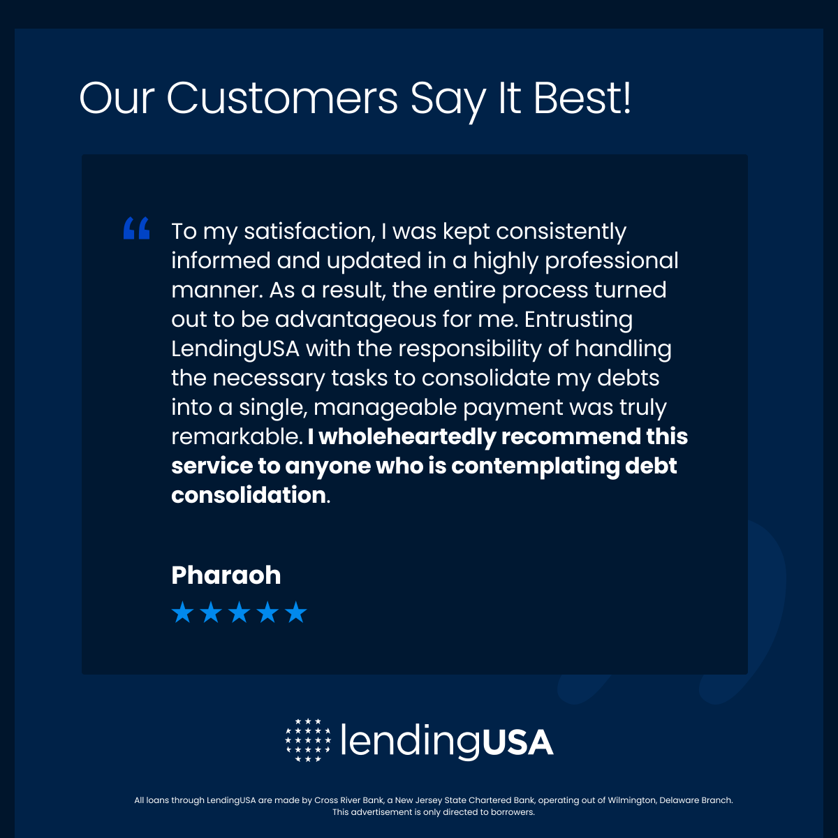 LendingUSA's tweet photo. We are here to help customers simplify their finances and move forward with confidence. ⭐
#FinancingImportantMomentsInLife #FreshstartLending https://t.co/w8qrfLI0Bs