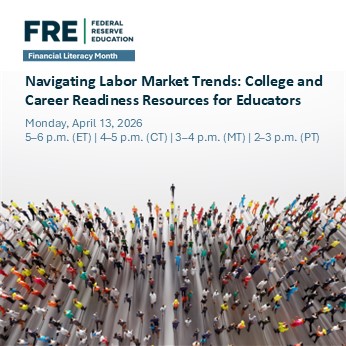 federalreserve's tweet image. Federal Reserve Education invites you to join our webinar "Navigating Labor Market Trends: College and Career Readiness Resources for Educators" on April 13 from 5:00-6:00 p.m. ET.

Register now: web.cvent.com/event/2a6ef8b3… #FinancialLiteracyMonth