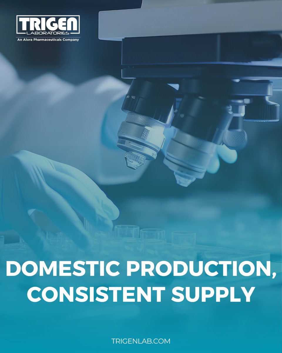 TrigenLab's tweet image. Reliable access starts with strong U.S. manufacturing. 

Trigen supports consistency patients can trust. 

#AmericanManufacturing
