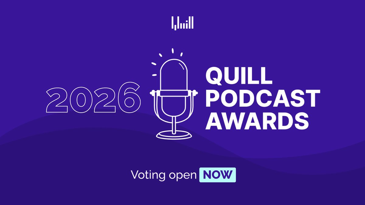 inc_quill's tweet photo. Calling all brands, podcasters, and audio enthusiasts 👋

🏆The 2026 Quill Podcast Awards nominations close tonight!

As always, it’s free to enter. Get your submissions in before it's too late: https://t.co/bISiaxDGXL

#qpa #quillpodcastawards #podcastawards https://t.co/DVLhM8Q9ut