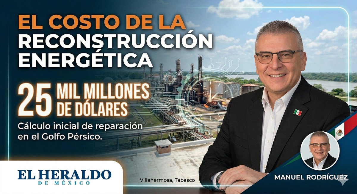 El conflicto en el Golfo Pérsico no solo afecta la estabilidad política, sino que pone en jaque la infraestructura energética mundial. En mi columna de hoy para <a href="/heraldodemexico/">El Heraldo de México</a> , analizo el costo real de la reconstrucción y el desafío técnico que enfrentamos. 🛢️🌐

Los invito a