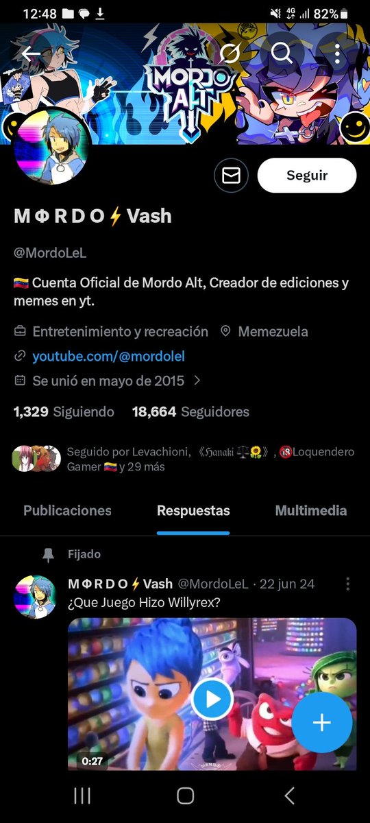 Recién me doy cuenta q Mordo volvió a reactivar la cuenta XDD