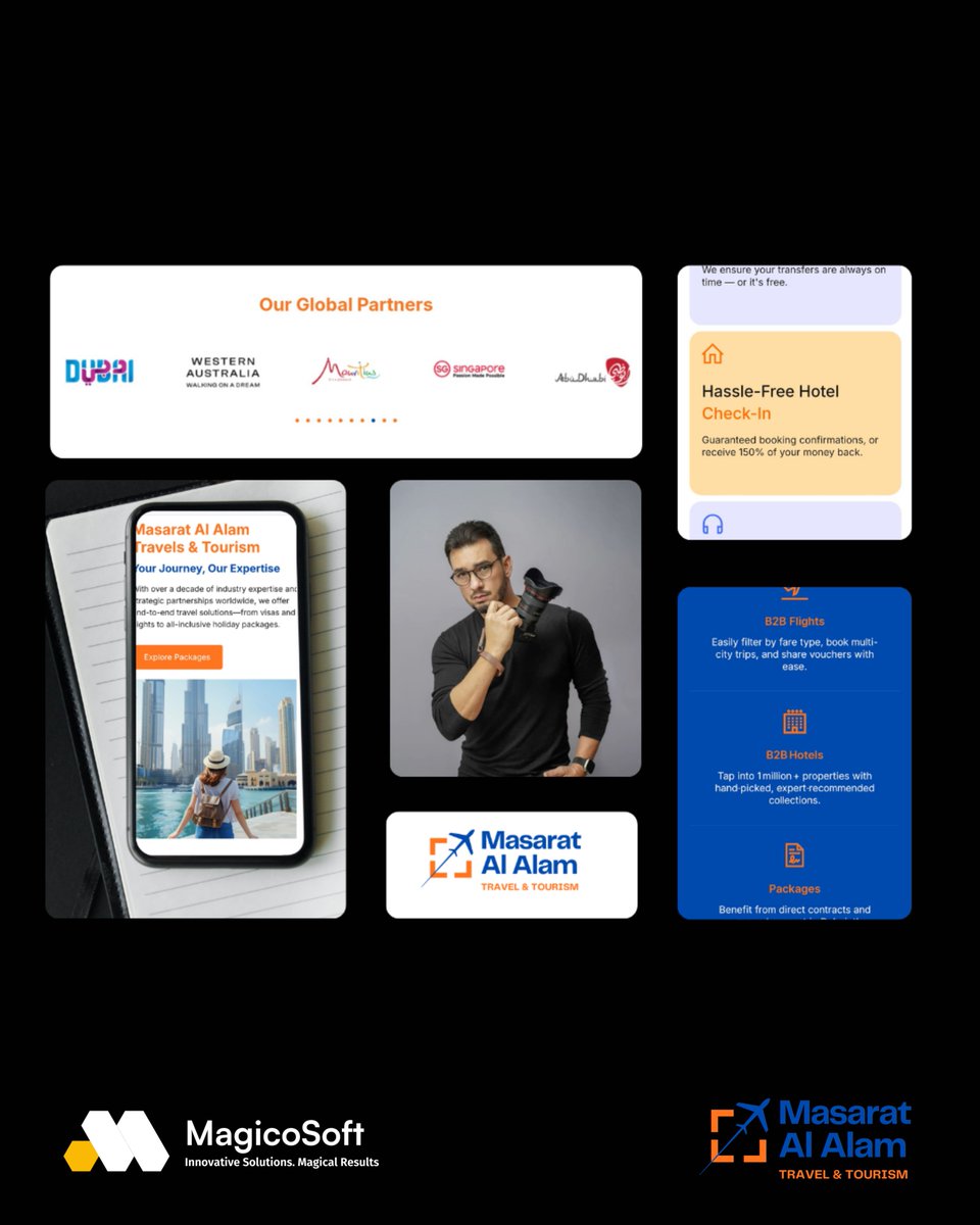 MagicoSoft's tweet photo. From Vision to Global Brand: Masarat Al-Alam Travels LLC

We’re proud to showcase our recent work for Masarat Al-Alam Travels LLC, a growing travel company with a strong international presence.

From license to branding to website to payment gateway to launch.

#MagicoSoft https://t.co/ztKL2pbrp2