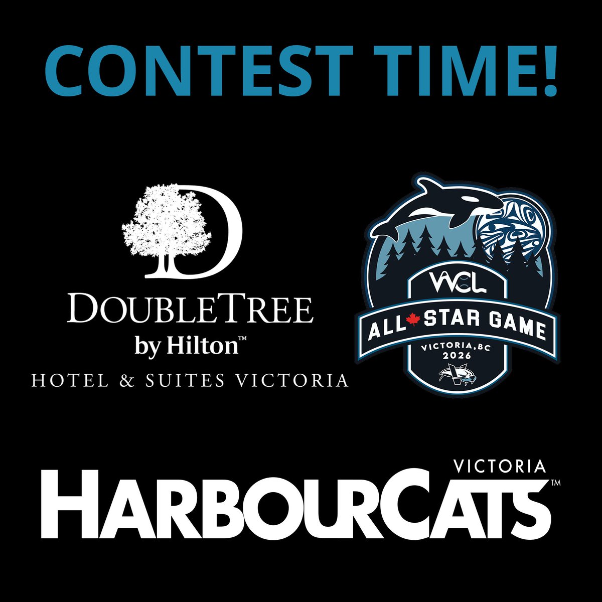 HarbourCats's tweet photo. REMINDER! Book your '26 @WCLBaseball All-Star Ticket Package before midnight APRIL 1OTH to be eligible to win a one-night stay at the @DOUBLETREEVIC.

ENTRY DETAILS: https://t.co/eMbm7j7MlP 

#HarbourCatsBaseball #YYJ #GoCatsGo #SummerBaseball #ThingsToDoInVictoria #WCLBaseball https://t.co/fwrnDKxOoQ