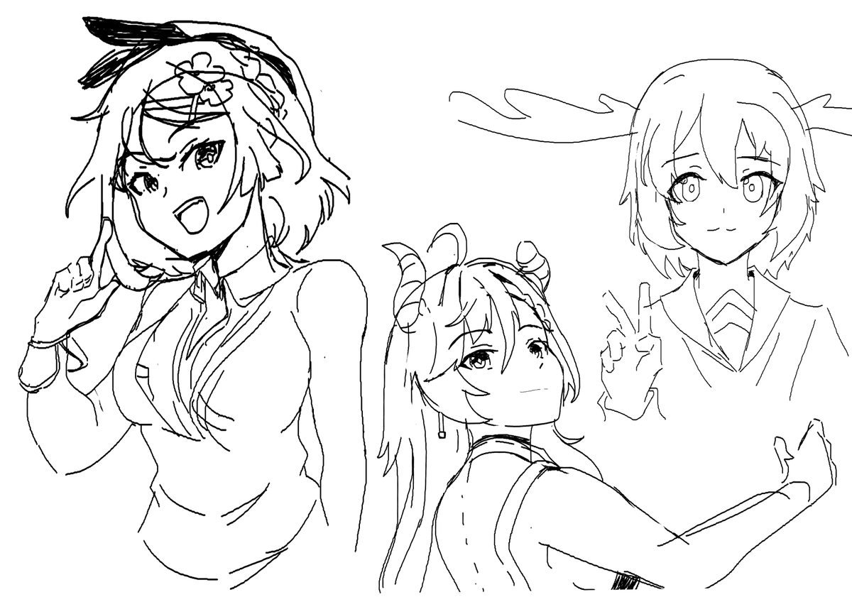 Chris50153's tweet photo. Dibuje a Ryza, Valeria y Noko-tan a memoria con mouse en paint #fanartㅤㅤㅤㅤ https://t.co/AcEURQOWLV
