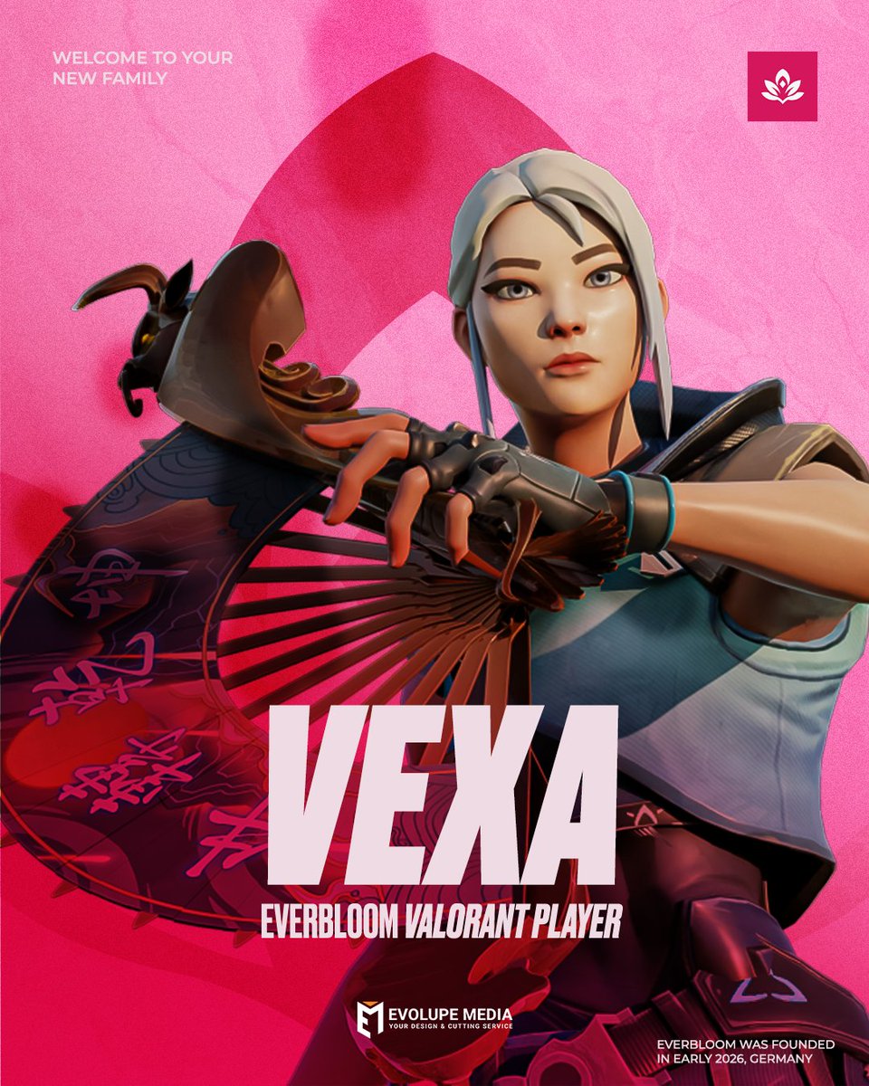 everbloom_gc's tweet photo. ENTERING THE ARENA: VEXA 🌸💥

Our duelist lineup just got a major upgrade. Welcome @vexaizy to the Everbloom family!

She’s here to bring the heat and lead the charge. Watch her bloom on the server. ⚔️

#Everbloom #Valorant #Vexa #BloomOrDecay https://t.co/QUNeWJAr42
