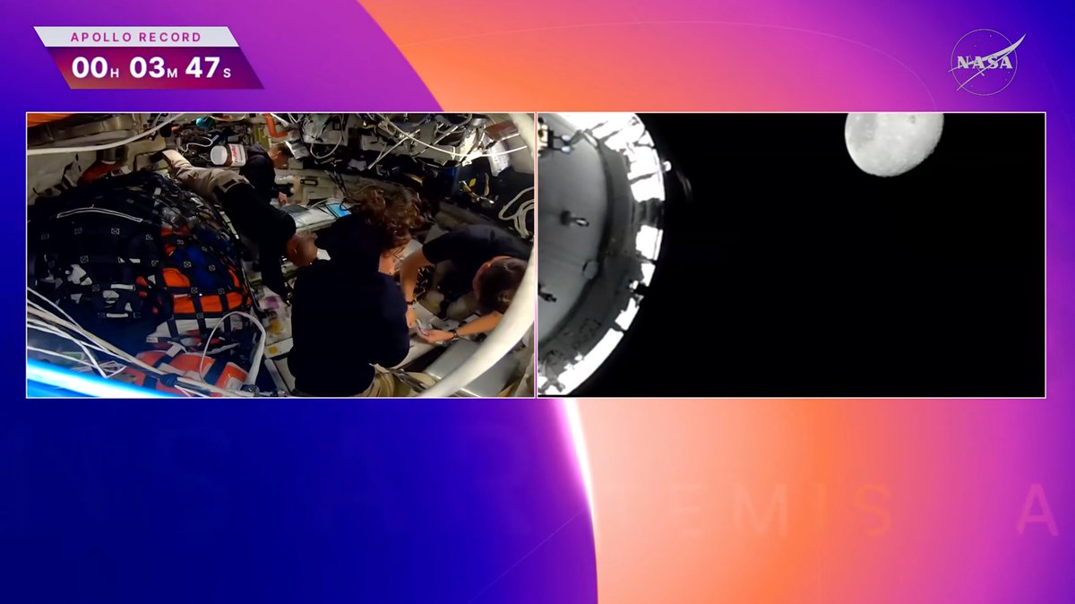 beck_werth's tweet image. Did anybody else LOL at the Nutella container floating around inside the Orion spacecraft as they're minutes away from breaking the Apollo distance record?

Godspeed, Artemis II!