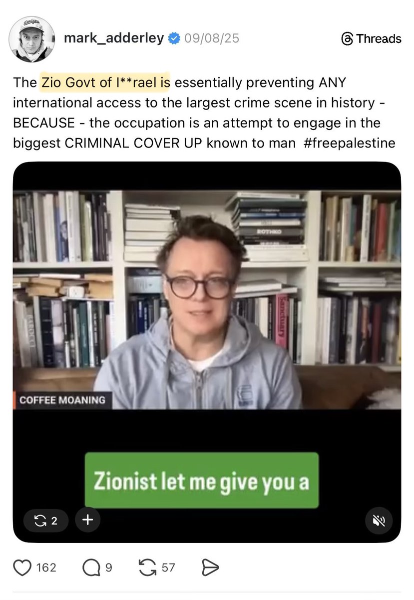 Steve_Cooke's tweet image. Green Party election candidate Mark Adderley using the neo-Nazi “Zio” slur. No one is saying Mark has to admire or trust the Israeli government (I certainly don’t), but couldn’t he try criticising it without sounding like a grand wizard of the Ku Klux Klan? #Antisemitism