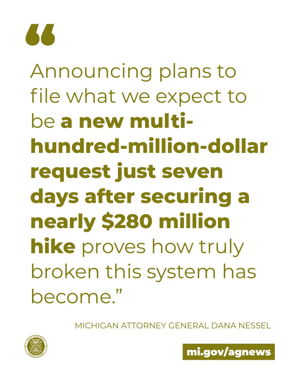 MIAttyGen's tweet photo. Today, @miattygen Dana Nessel reaffirmed her commitment to protecting ratepayers, pledging once again to intervene in all major rate cases before the Michigan Public Service Commission (MPSC). Read more at https://t.co/w21EWF6Z7G https://t.co/B16QdEuwPZ