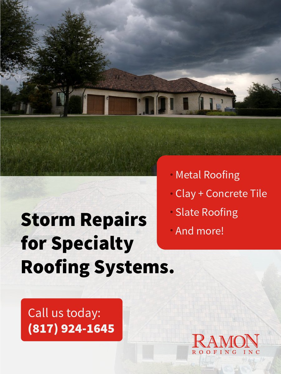 RamonRoofing's tweet image. Storm-Ready Starts With The Right System 🌩️

If your slate, tile, or metal roof needs attention, work with a 12X NTRCA Golden Hammer award-winning team that specializes in high-performance systems and precision installation.

Learn more:
🔗 hubs.ly/Q049L5Dg0 

#RamonRoofing
