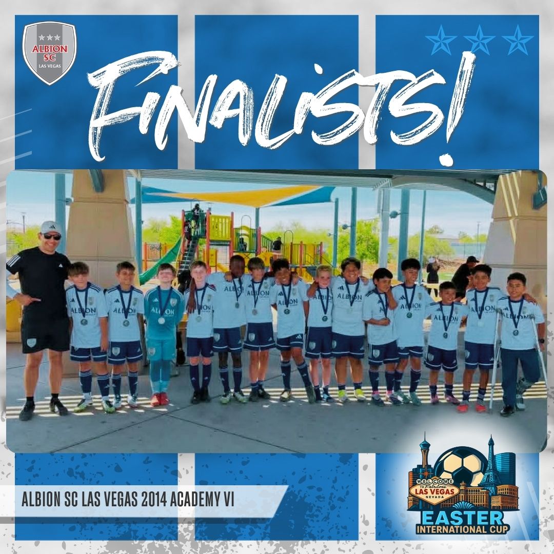 AlbionVegas's tweet image. Congrats to Coach Victor Chavez and B14 Academy VI on an incredible run as finalists at the 2026 Las Vegas Easter International Cup! So proud of the hard work, growth, and performance shown all weekend!
#AlbionSCLasVegas #LasVegasEasterInternationalCup #Finalists #SoccerLife