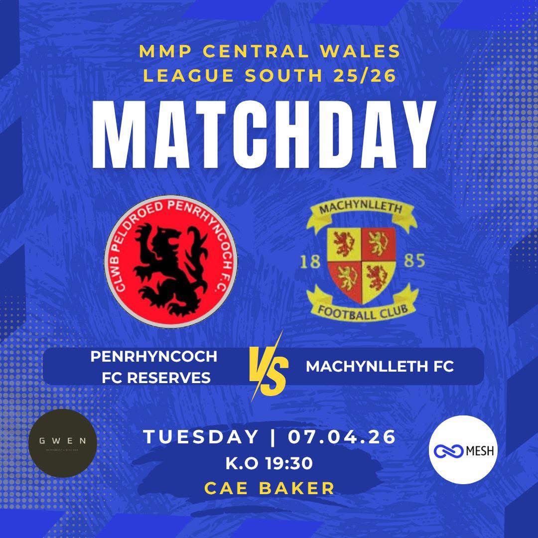 MachynllethFC's tweet photo. Tomorrow🔵⚪️

MMP Central Wales League South🏆
April 7th 🗓️
7.30pm KO ⏱️
Penrhyncoch📍

We travel down the road to face Penrhyncoch reserves tomorrow evening👊🏾🔵⚪️

One Club, One Community, Together 🔵⚪️

UTM🔵⚪️ https://t.co/uozBJyPw9k