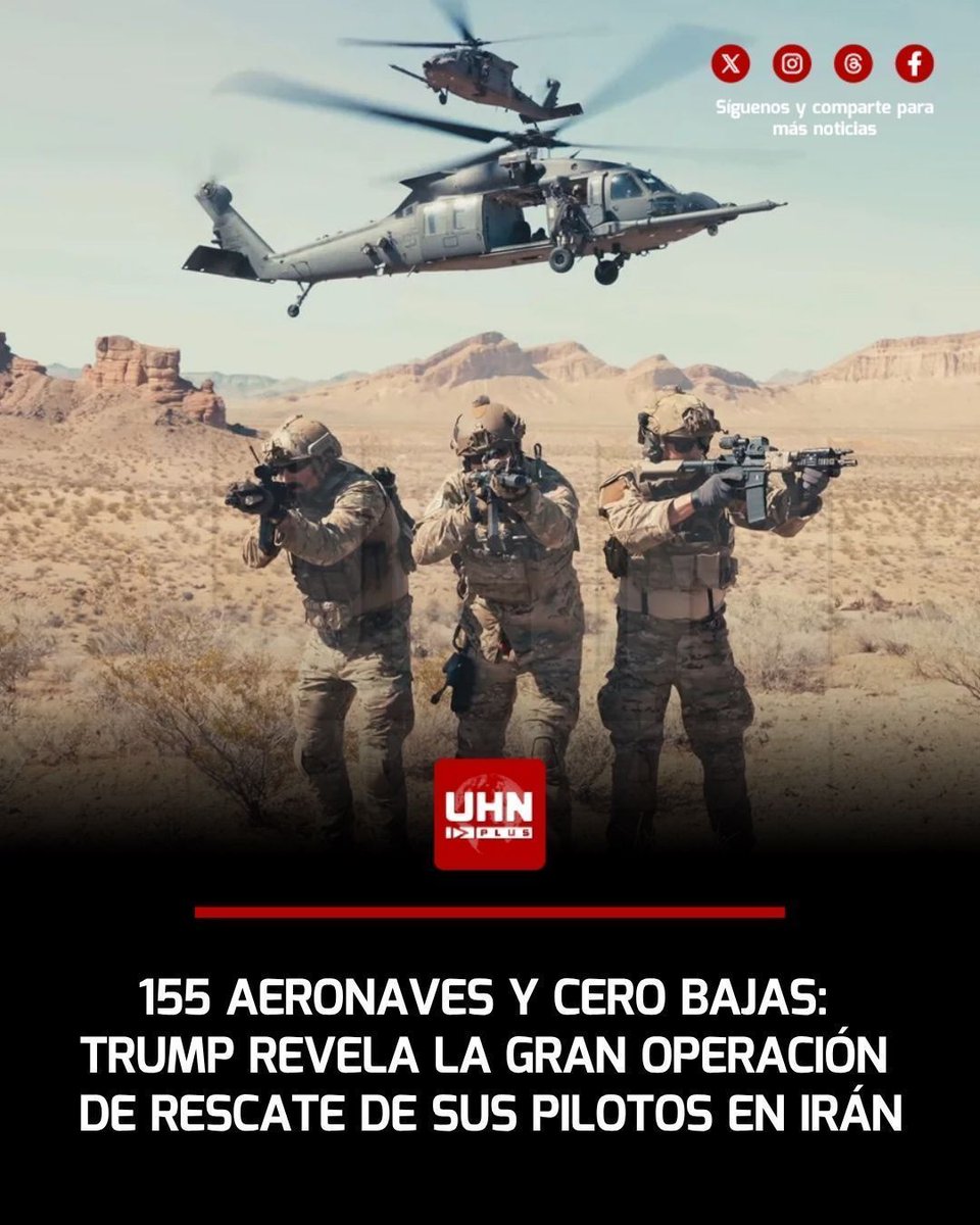 🇺🇸🇮🇷‼️ | El Presidente Trump ha desclasificado los detalles de una de las misiones de rescate más masivas y complejas en la historia de la Fuerza Aérea de los Estados Unidos. Para recuperar a los pilotos de un F-15 derribado en territorio hostil del régimen iraní, el Pentágono