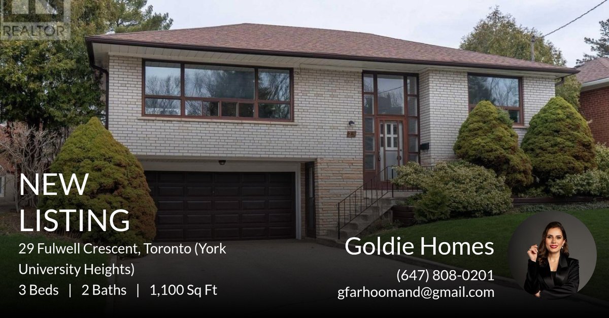 dishgolism's tweet photo. 🚨NEW LISTING 🚨

Take a look at this new property that just hit the market located at 29 Fulwell Crescent in Toronto (york University Heights).

Goldie Homes
💭 Thinking of selling? Visit https://t.co/F7928Jl8df
Or Contact Me Dire... https://t.co/Pbj5iPrb9k https://t.co/MWwytQpgL8