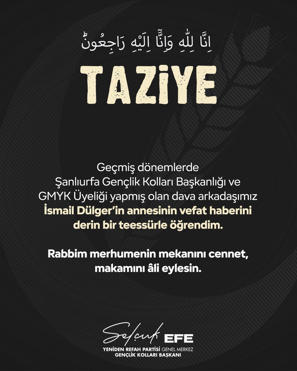 Rabbim merhumenin mekanını cennet eylesin İnşallah…
<a href="/ismaildulger63/">İsmail Dulger</a>