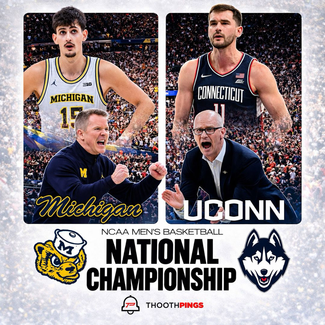 thoothpings's tweet photo. National Championship is here. 🏀🔥

UConn vs Michigan — one game for it all. 😭

Stay ahead of the books 👉 https://t.co/GoHddKWLvc

#marchmadness #nationalchampionship #collegebasketball #ncaab #uconn #michigan #basketball #sportsbetting https://t.co/XDIholSVv3
