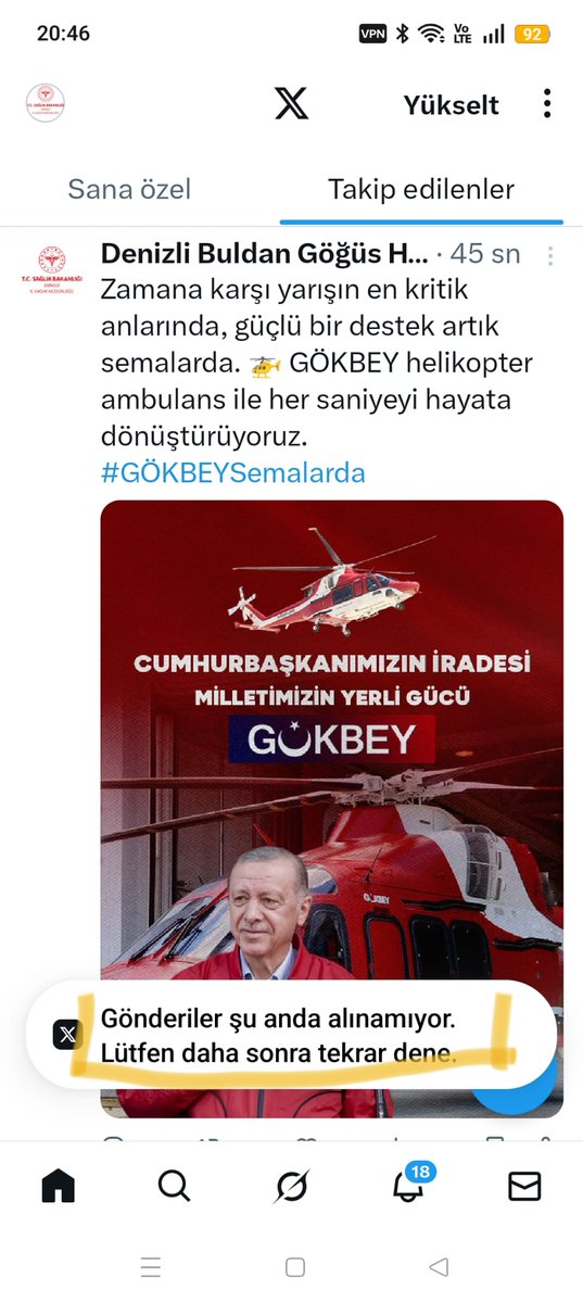 Denizli_SM's tweet photo. Türkiye’nin yerli ve milli gücü artık sağlık için havalanıyor. 🇹🇷 GÖKBEY ile şifa, gökyüzünden vatandaşlarımıza ulaşıyor.
#GÖKBEYSemalarda https://t.co/mqsWcV5Ptg