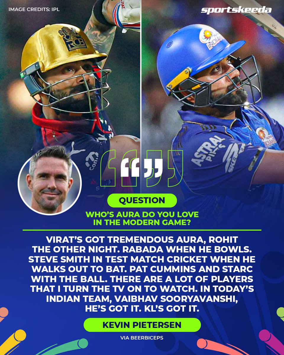 Sportskeeda's tweet image. Kevin Pietersen shares his favorite players to watch out for in the modern era 😍🔥🏏

#Cricket #Rohit #Kohli #IPL2026