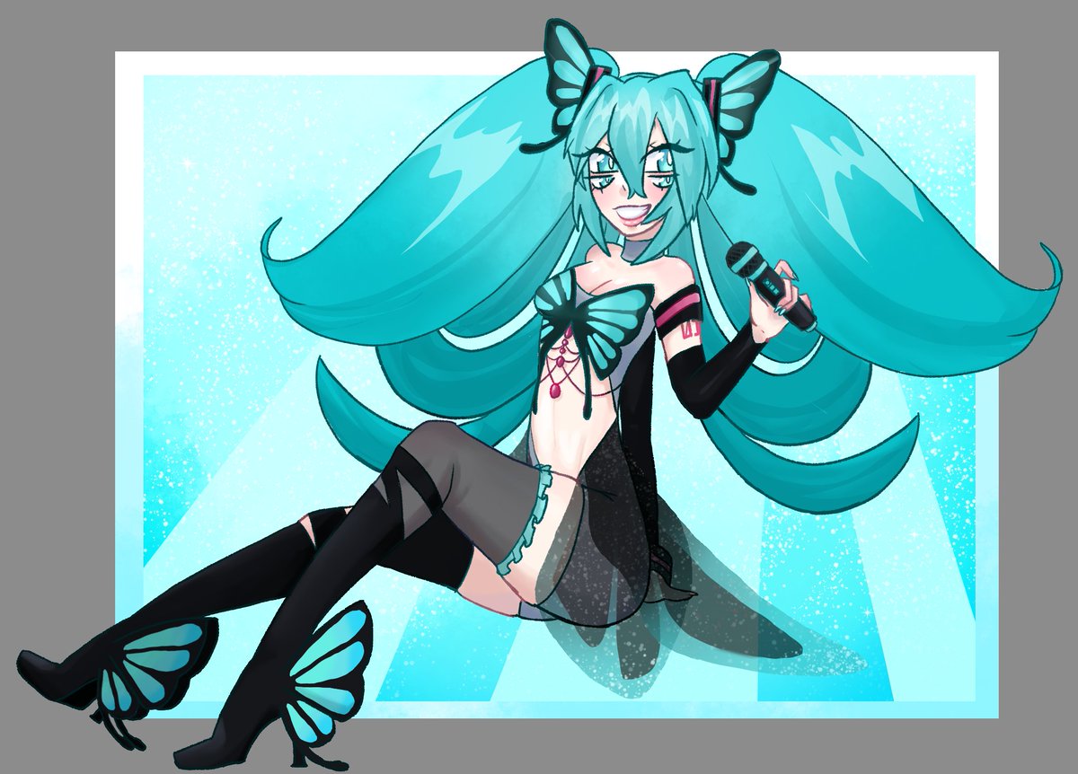 MIKUUU.. butterfly miku #fanart #miku #artstyle