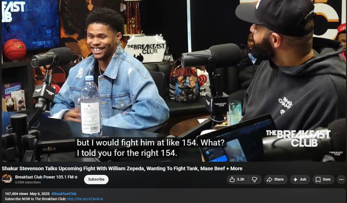 theCHAMPSIDE's tweet photo. So you'll fight at 154 (2025) for the "right fight" now were young and trolling here too? Is CHAMPSIDE not solid cause you said this? @ShakurStevenson https://t.co/unJn6YW1Yx