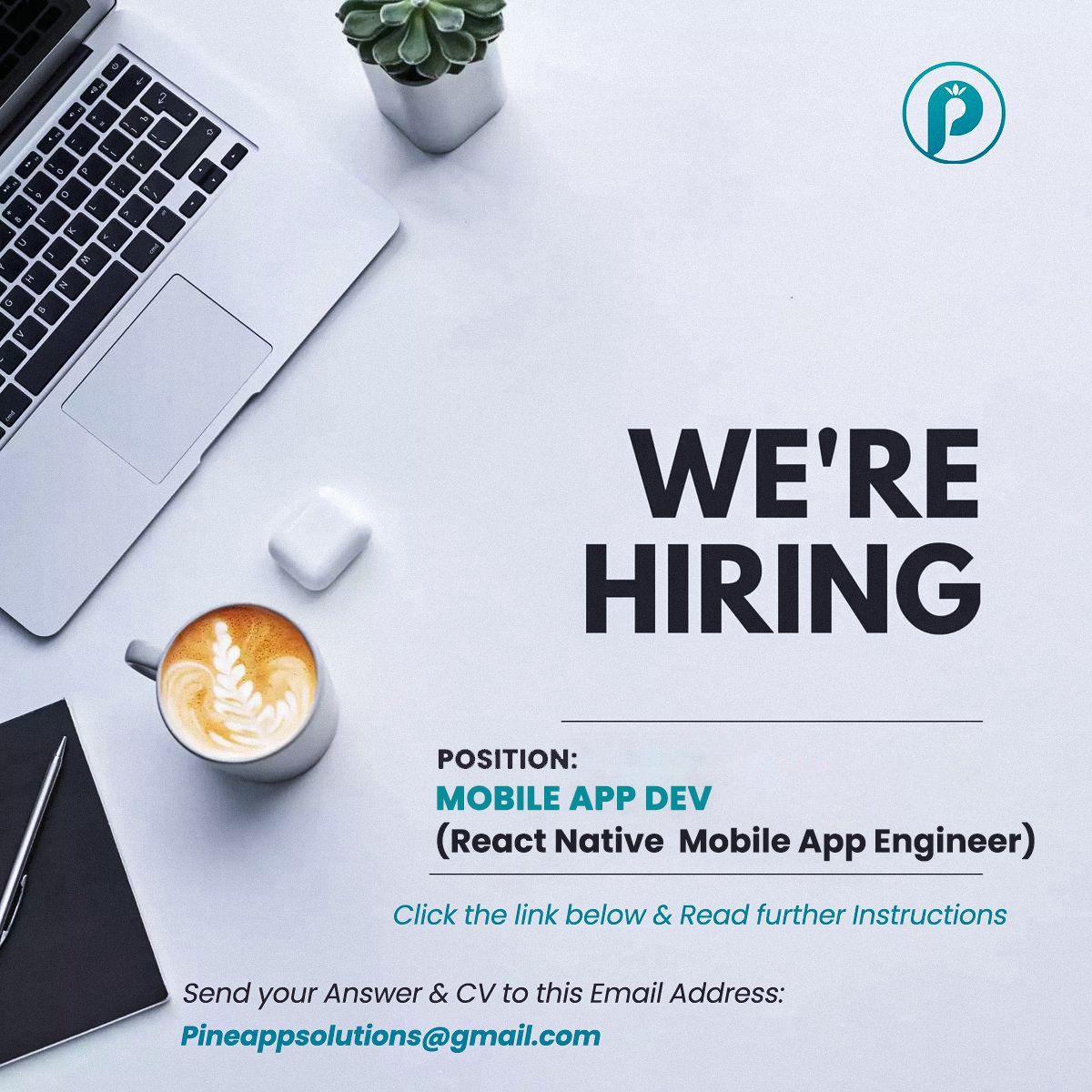 PineAppTech's tweet image. We are HIRING!!!  
Click &amp;amp; Read: docs.google.com/document/d/1Bd… Send CV to: Pineappsolutions@gmail.com #HiringNow #jobtribes #jobhunting #gigoftheday #employment #contract