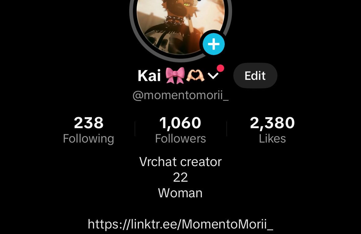 MomentoMoriii_'s tweet photo. Holy shit!! hit over 1000 on TikTok, I could cry https://t.co/SoPSCQknaq